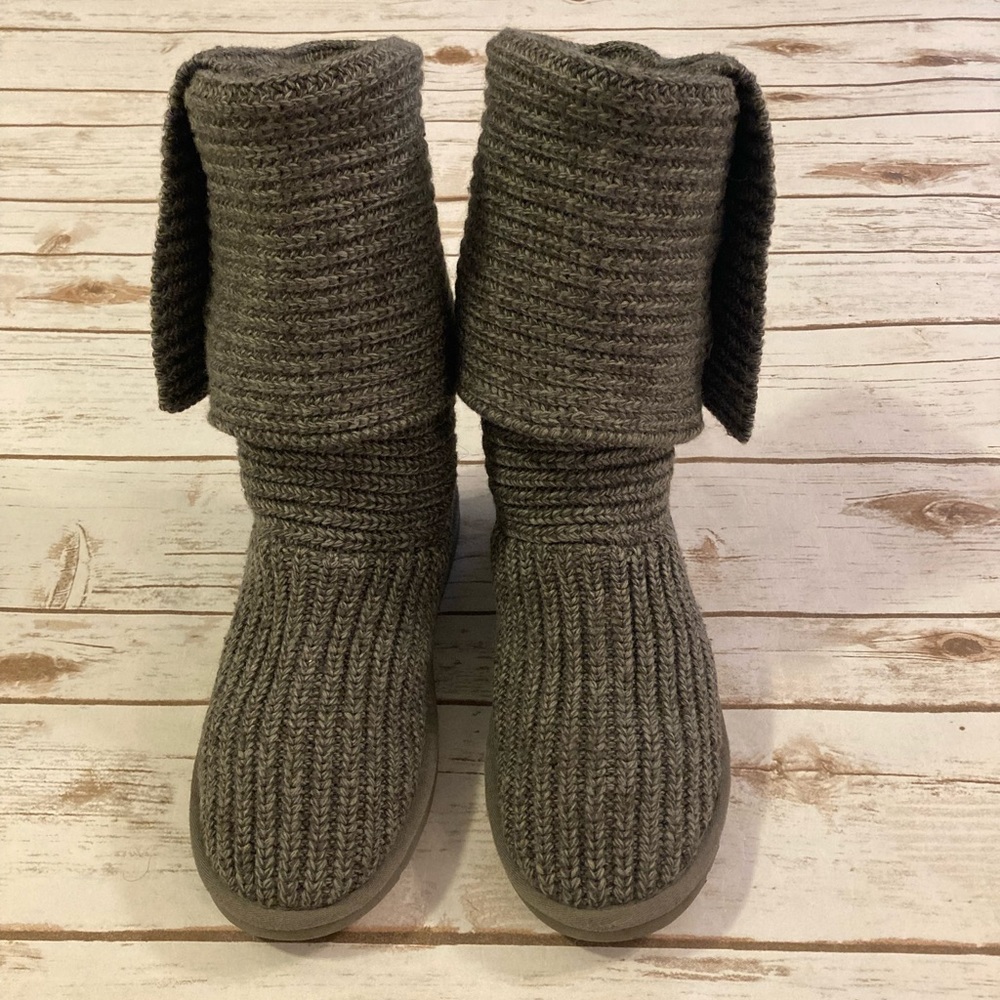 UGG Gray Classic Sweater Cardy Boot 8